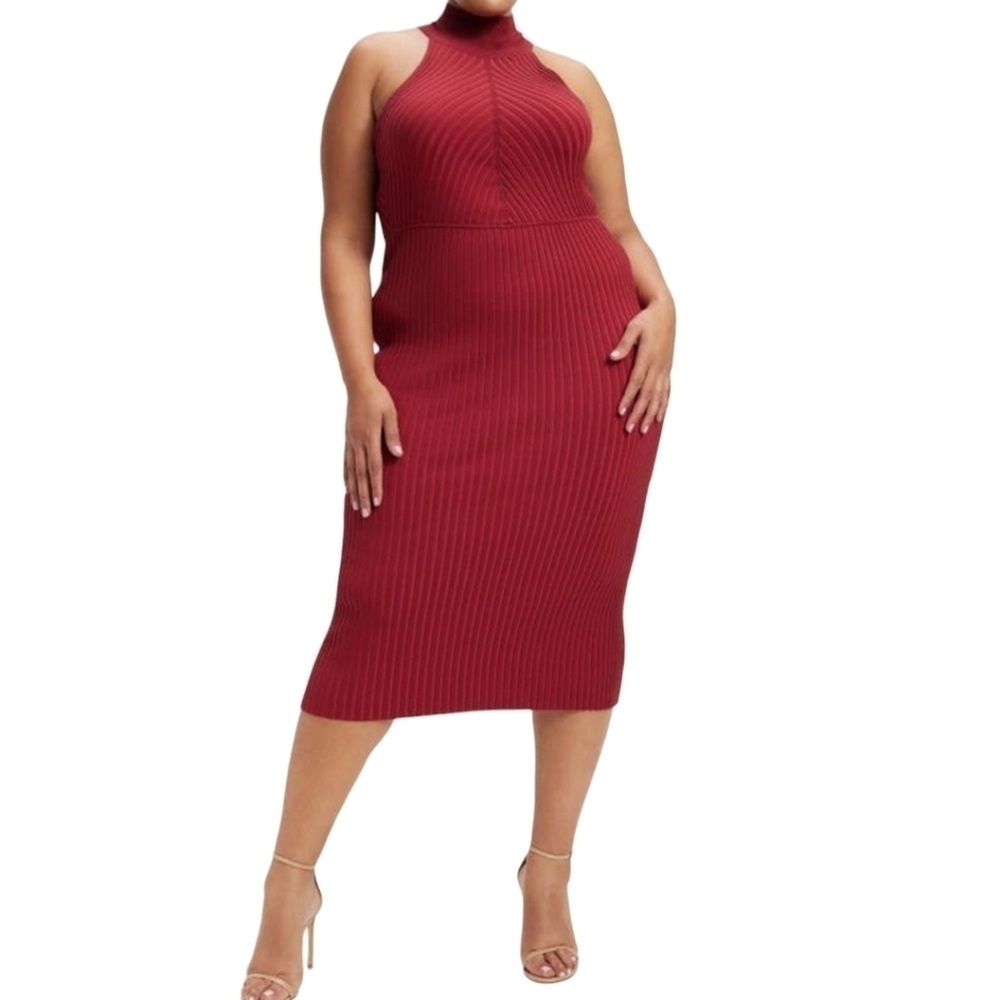 NWOT Good American Ribbed Mock Neck Sweater Dress Good American Size 5/6 = 2X/3X